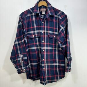 Vintage Moose Creek Shirt Mens L HEAVY Flannel Button Up Two Pocket Outdoors